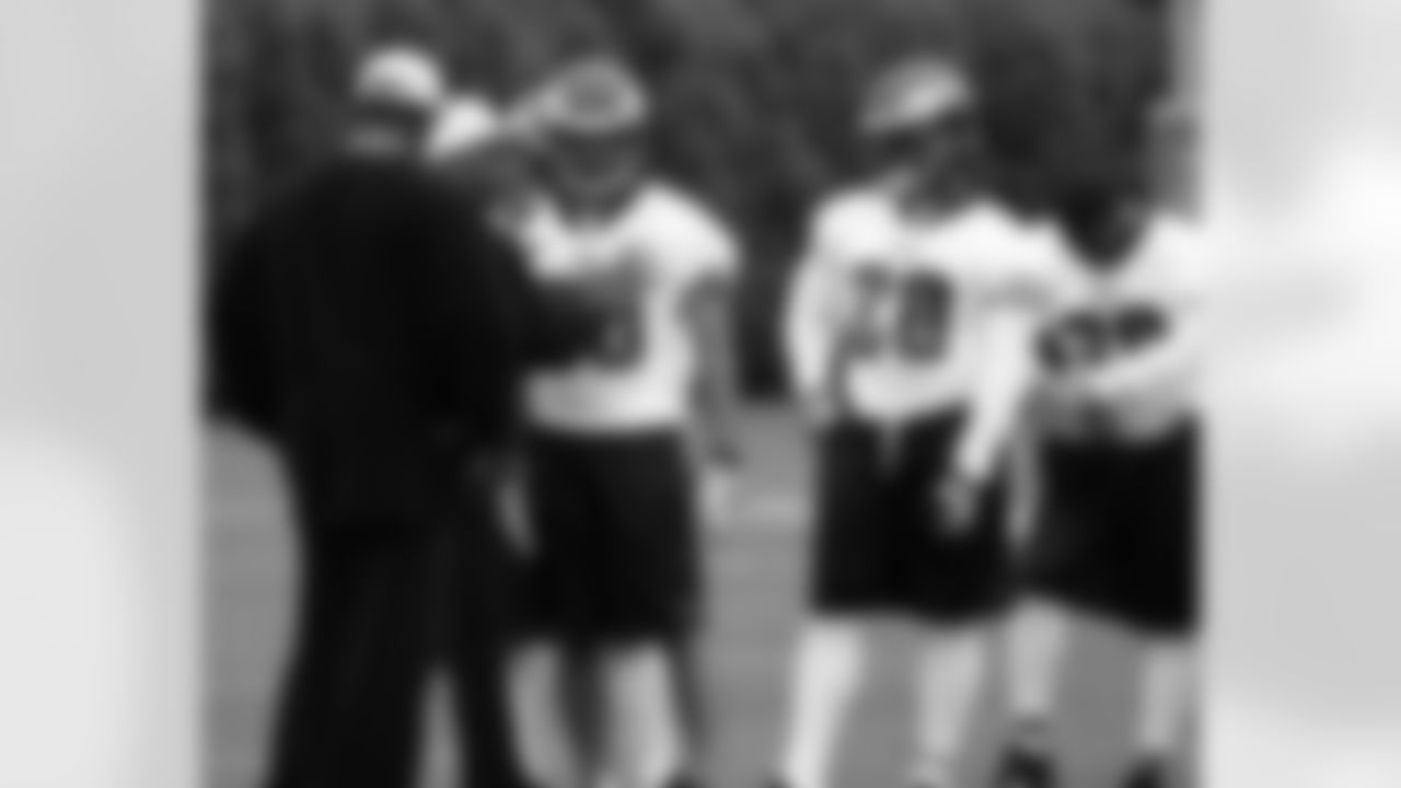 Coaches Brian Stewart and Otis Smith with the DBs