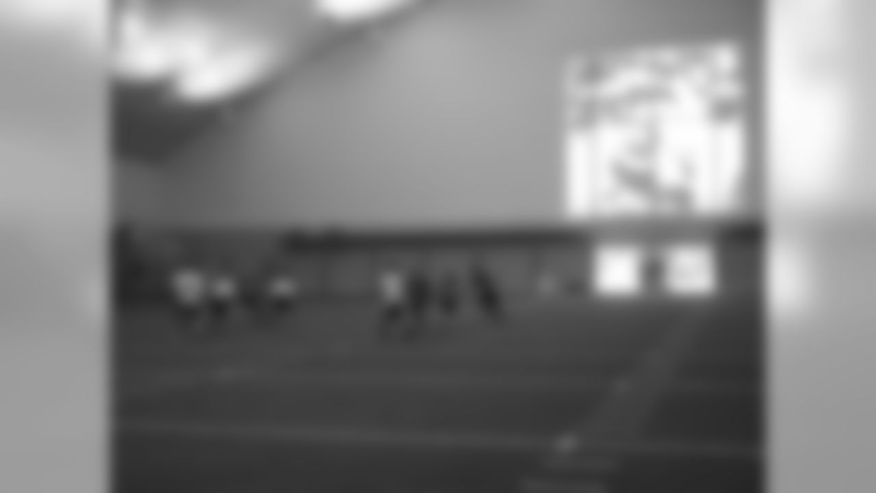 While the Eagles were outside practicing, Colin and company played indoors