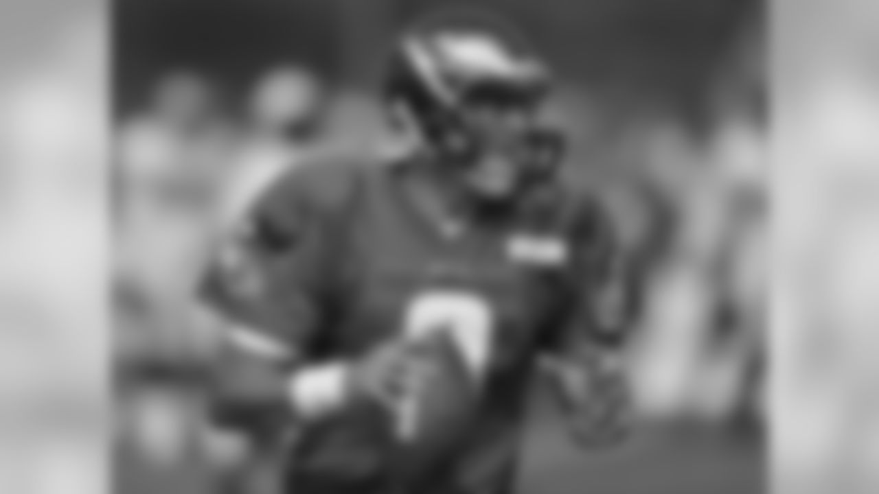 Eagles quarterback Mike Kafka drops back to pass during training camp at Lehigh University on July 30, 2012 in Bethlehem, Pennsylvania.