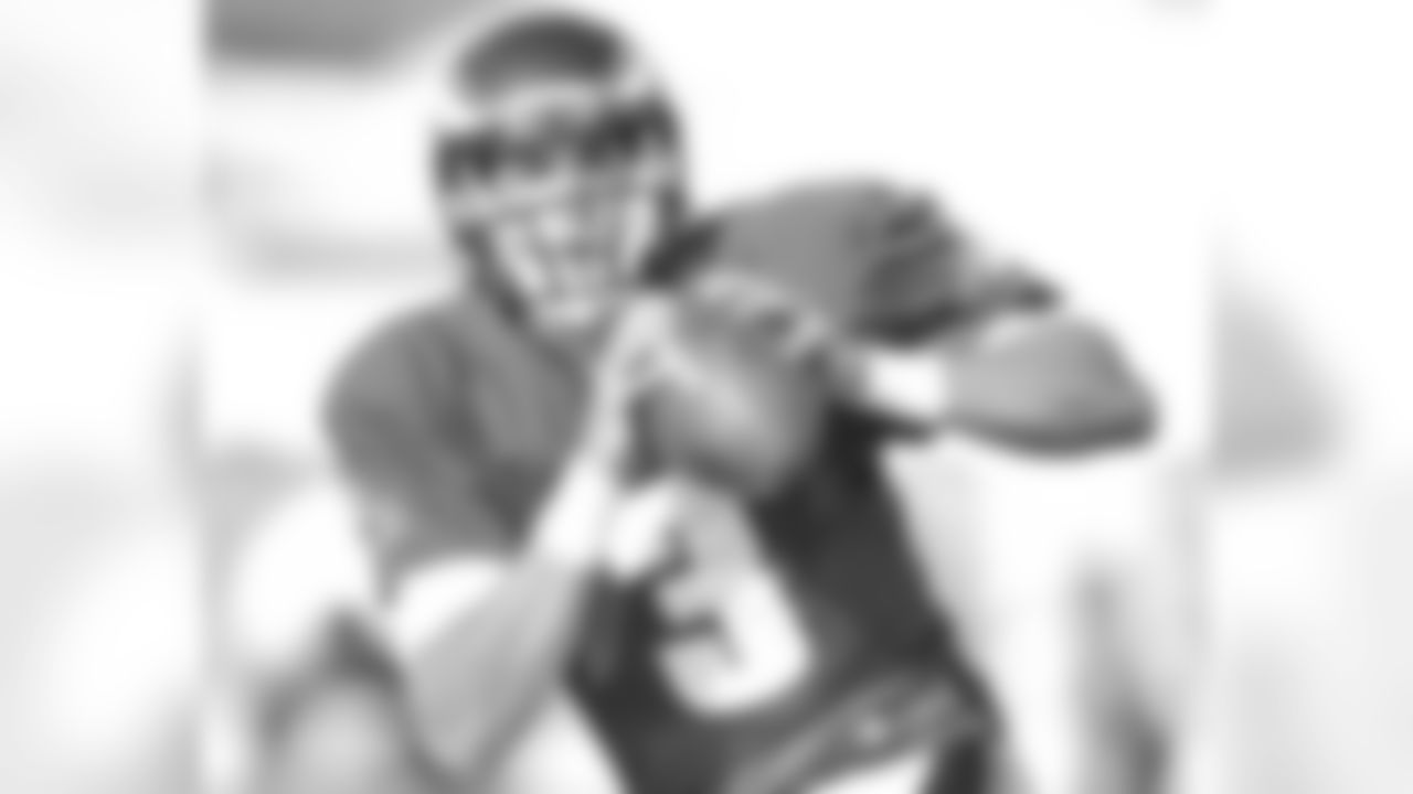 QB Mike Kafka looks down the field