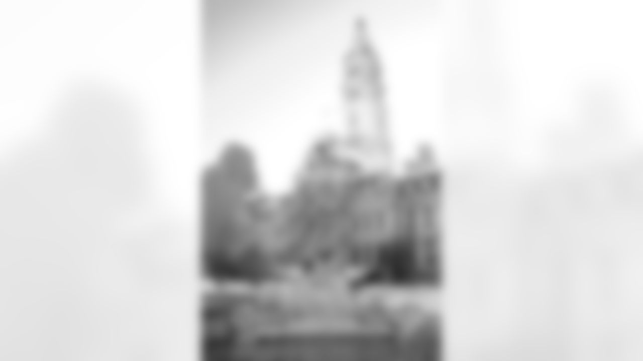Check out the ice sculpture outside Independence Hall