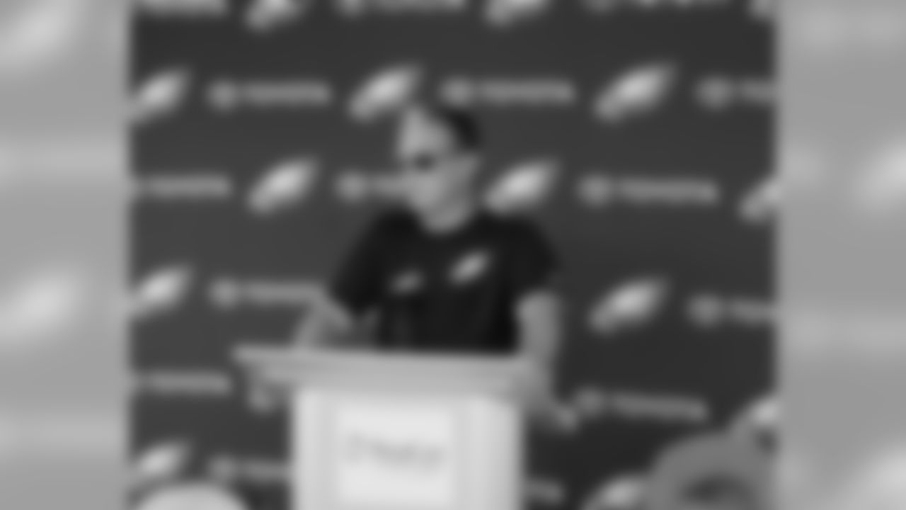 Defensive coordinator Jim Schwartz was live at the podium after practice