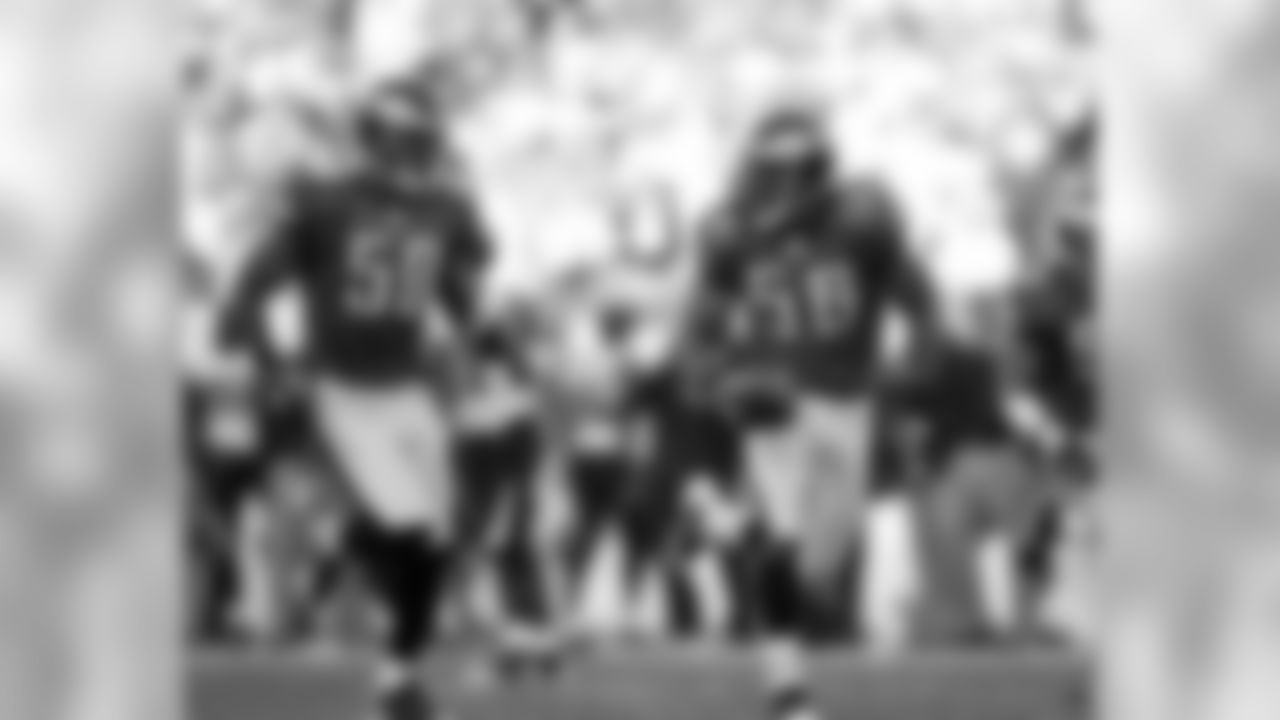 LB Tank Daniels follows LB Akeem Jordan to the end zone, before Jordan realized you can't advance a muff