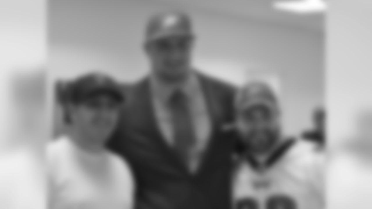 Fourth overall pick Lane Johnson meets some Eagles fans at the NovaCare Complex