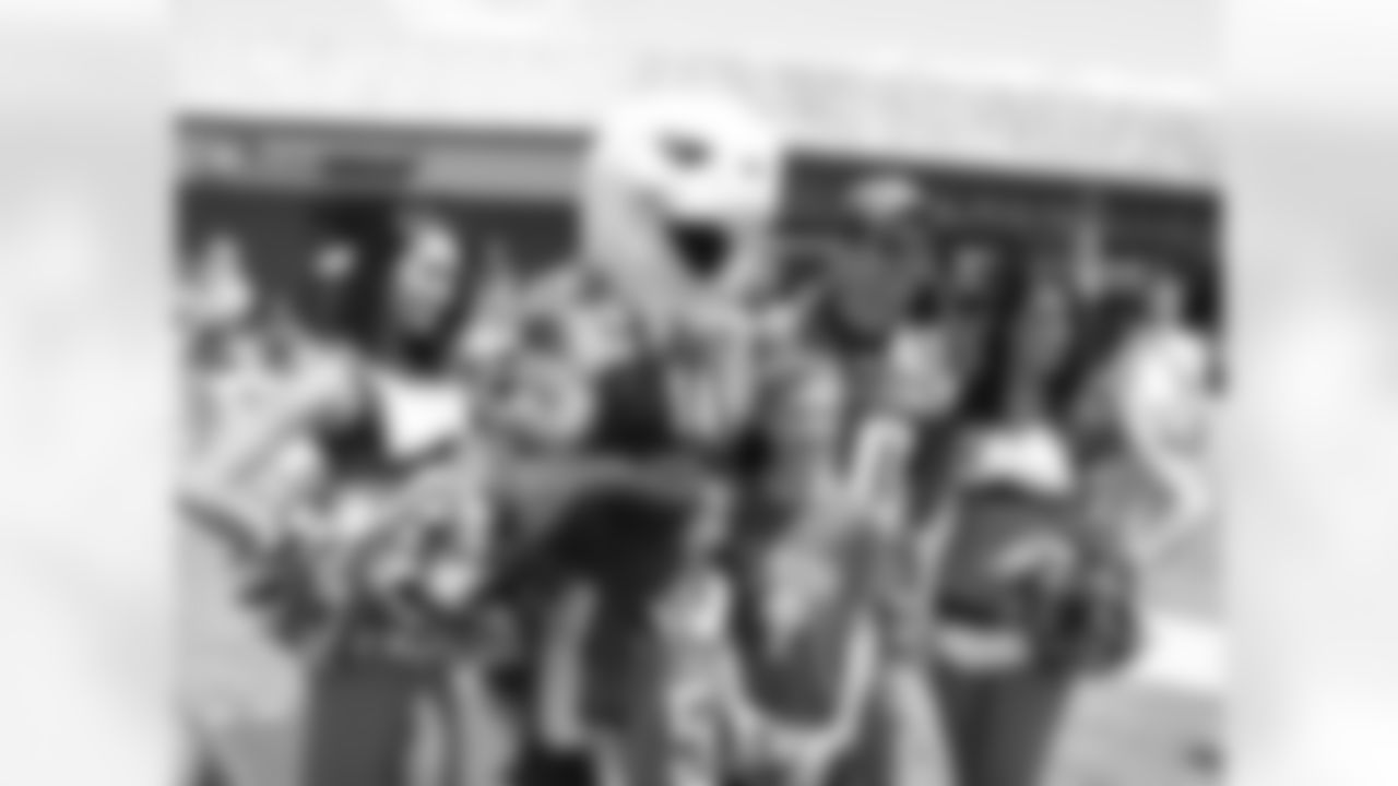 A great group photo of SWOOP with the Eagles cheerleaders