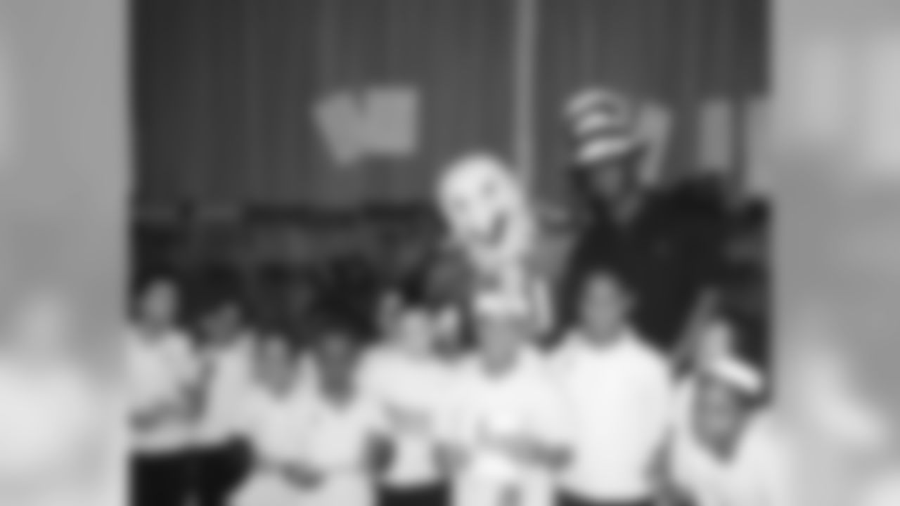 Students of Wister Elementary, Swoop and Omar Gaither