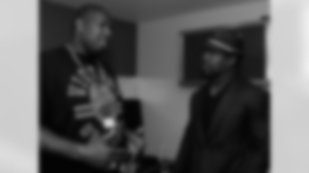 Former offensive lineman Barrett Brooks and Eagles Hall of Fame safety Brian Dawkins
