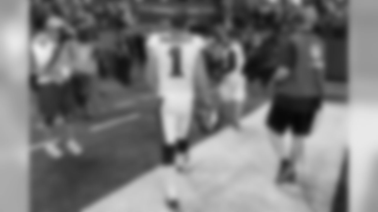 K Cody Parkey leaving the field after his game-winning field goal