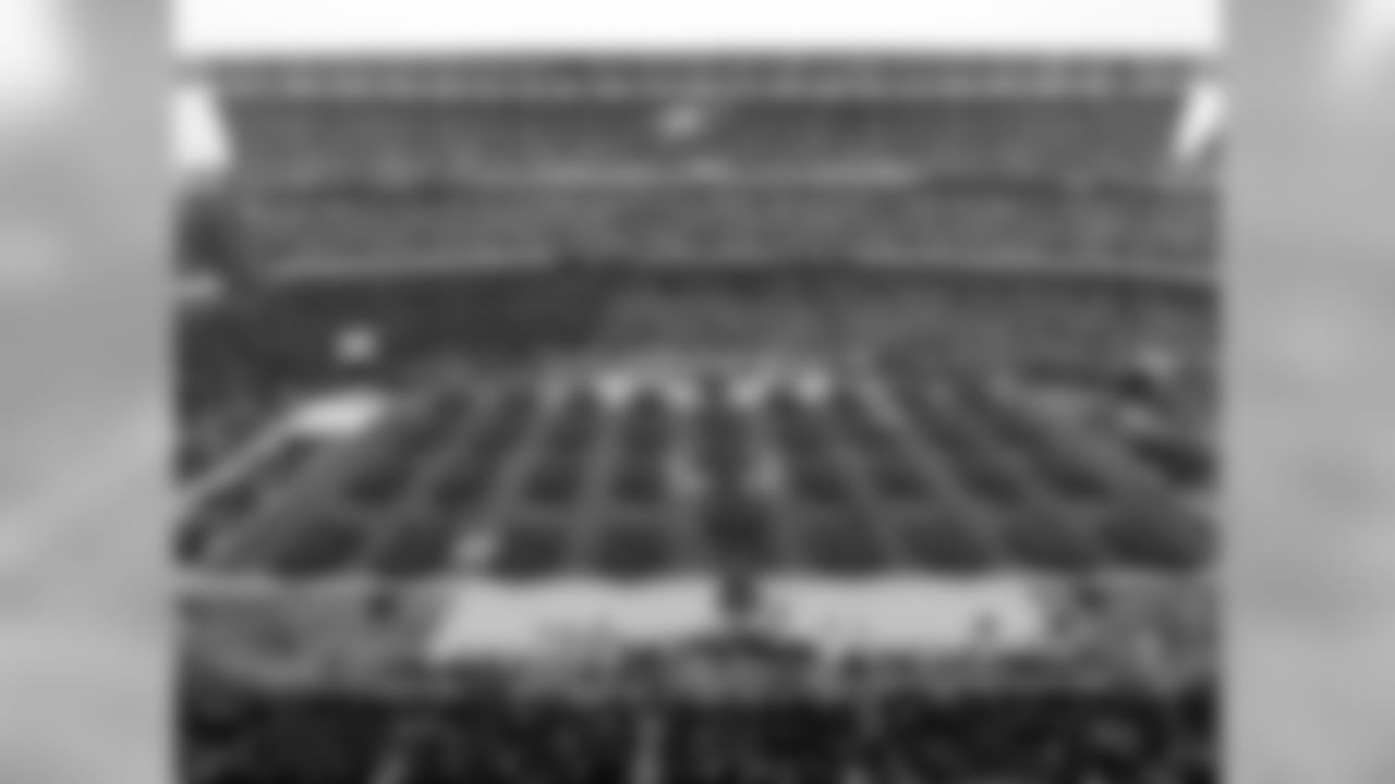 The Army Cadets on the field in pre-game festivities