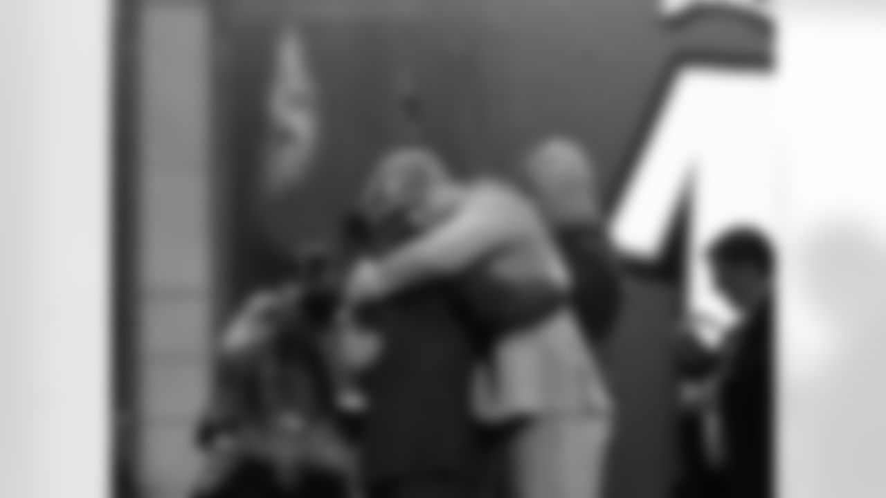 Lane Johnson hugs Commissioner Roger Goodell