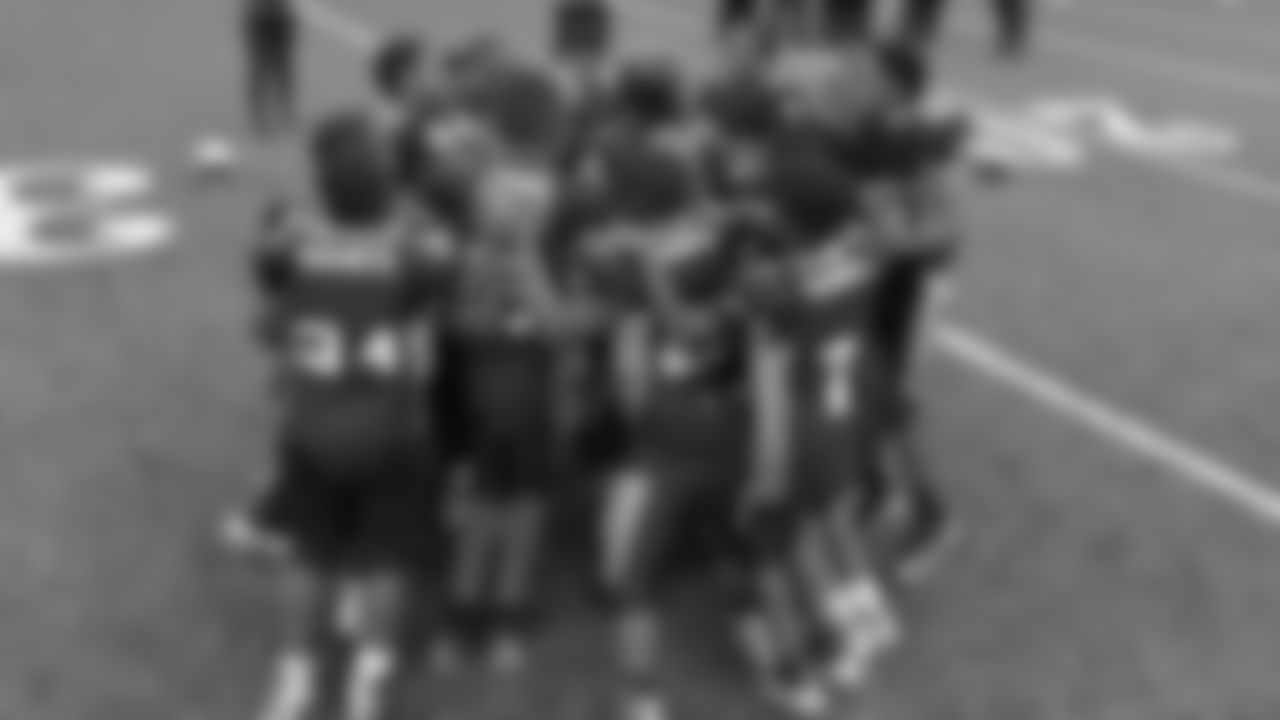 The Parkside Saints getting pumped up before the game.