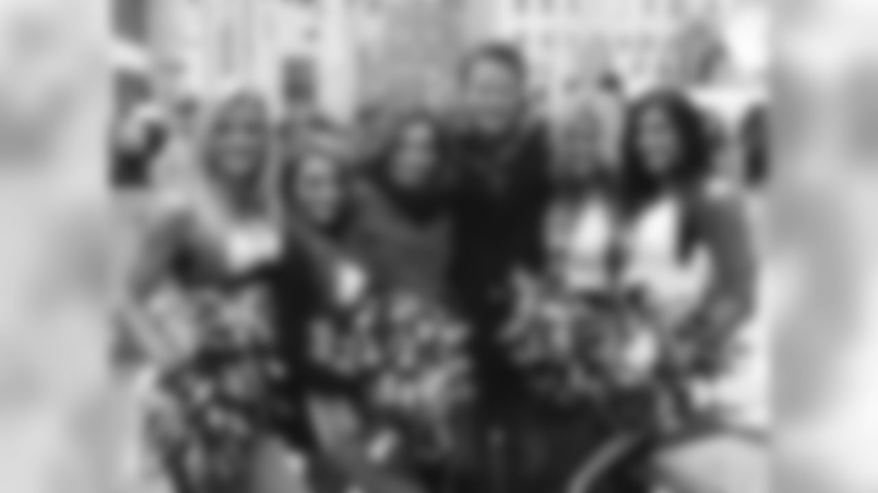 Access Hollywood Hosts Billy Bush and Kit Hoover after interviewing the cheerleaders