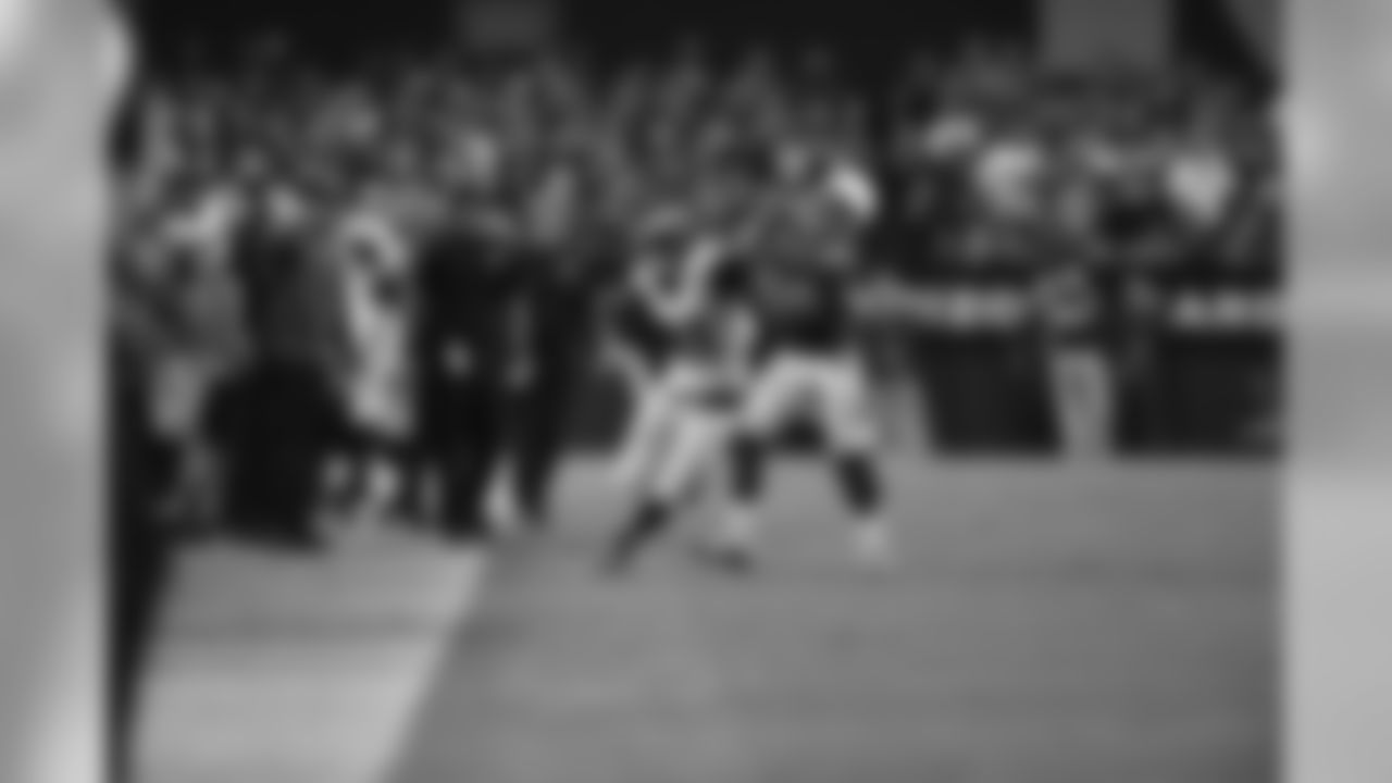 WR Jordan Matthews with the stiff arm