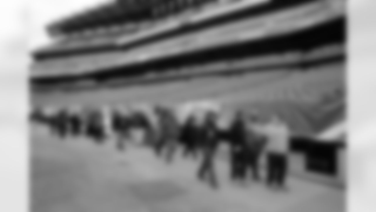 Fans saw the field during their tour of the stadium