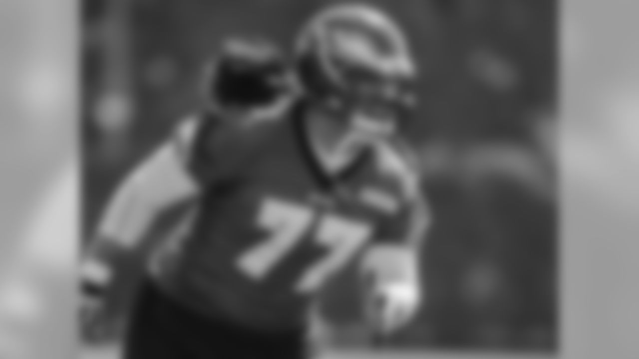 OL Ed Wang works hard during practice