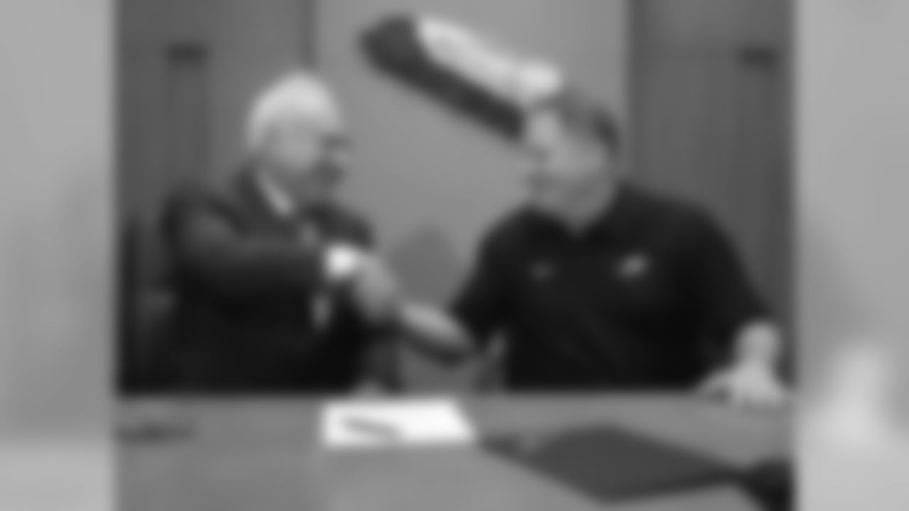 January 16 - Chip Kelly was named the 21st head coach in the history of the Philadelphia Eagles. One day later, he signed his contract (above) and was introduced to Philadelphia