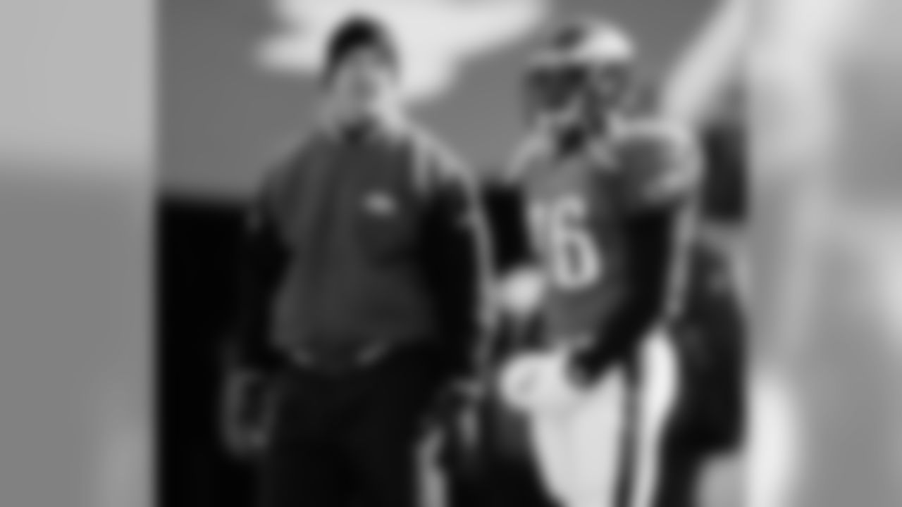 Special Teams Coach John Harbaugh and return-man Brian Westbrook on the sidelines.