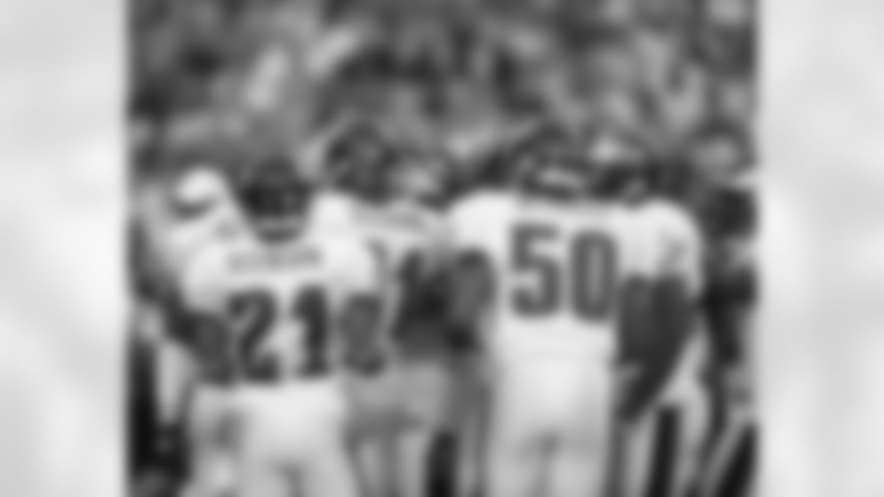 The second-team defense huddles up