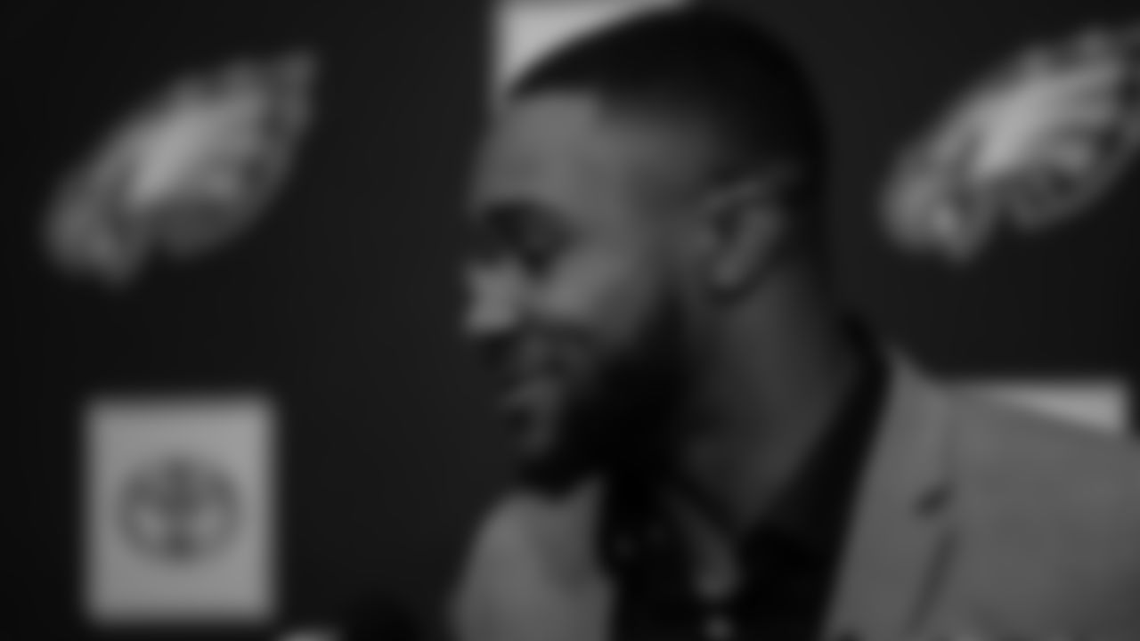Miles Sanders answers questions at his introductory press conference