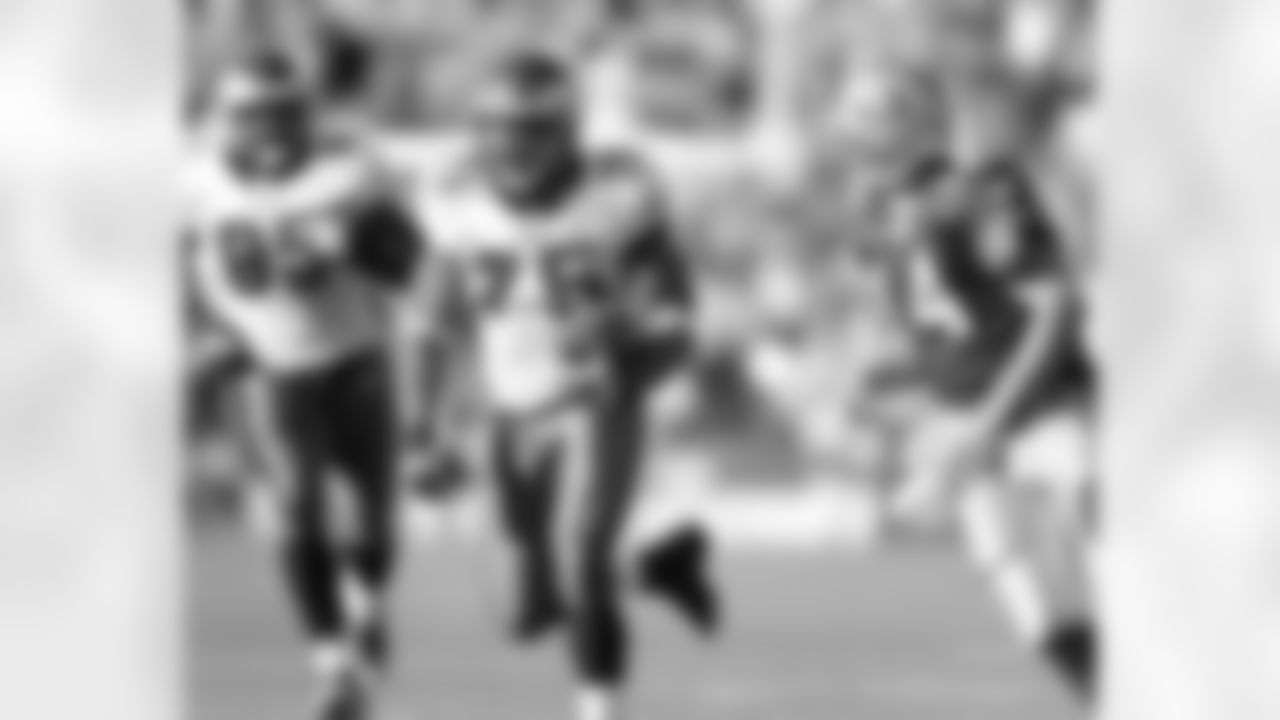 DE Juqua Parker on the move with his game-sealing INT return for a TD