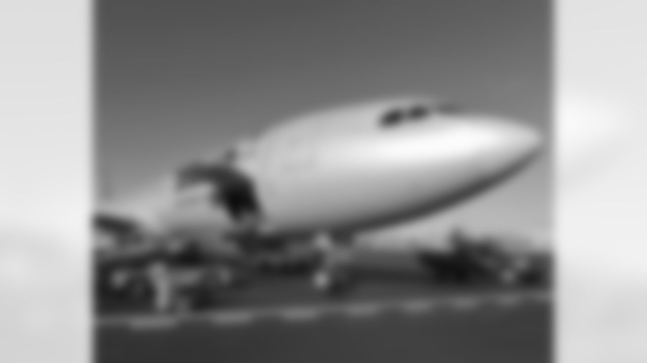 Outside of the team charter before the flight