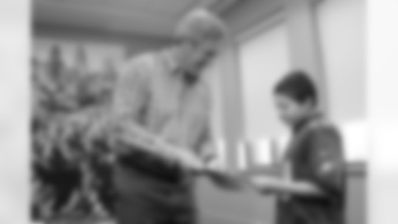 Pederson presented Nicholas with tickets to attend Super Bowl 50 with his family