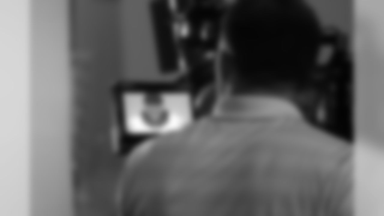 Nelson Agholor prepares for a video shoot