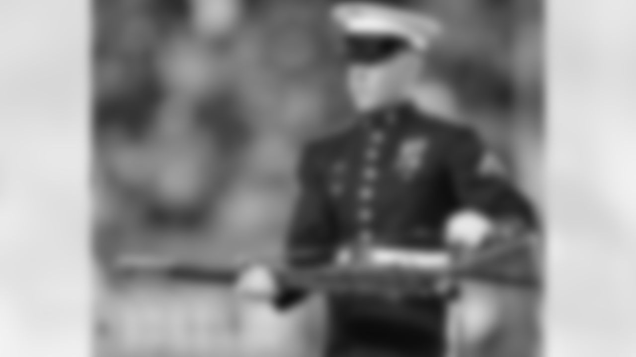 A member of the United States Marine Silent Drill Platoon