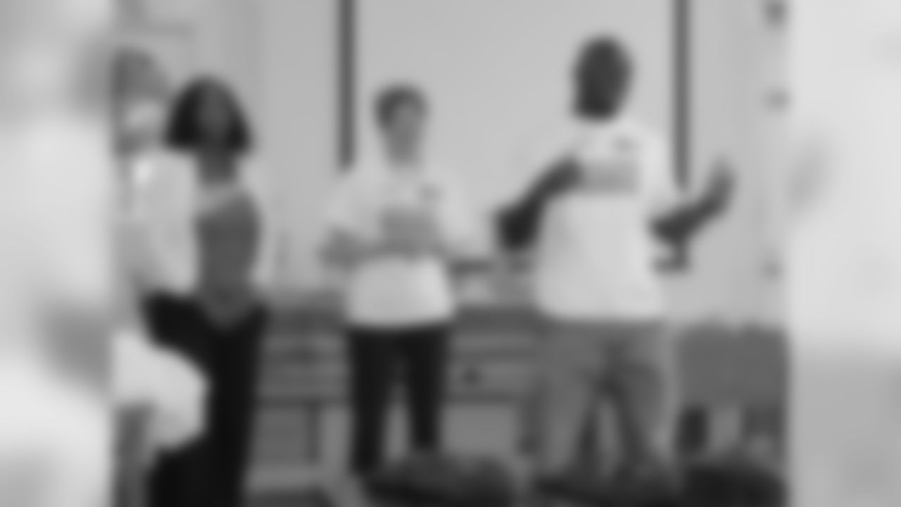 Along with Principal Maya Johnstone and United Way President and CEO Jill Michal, DeMeco Ryans stressed the importance of fitness and a healthy lifestyle to the students