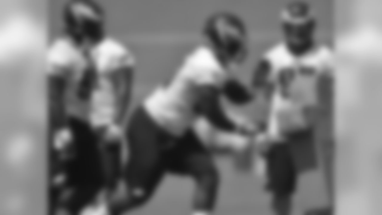 DL Justin King hard at work