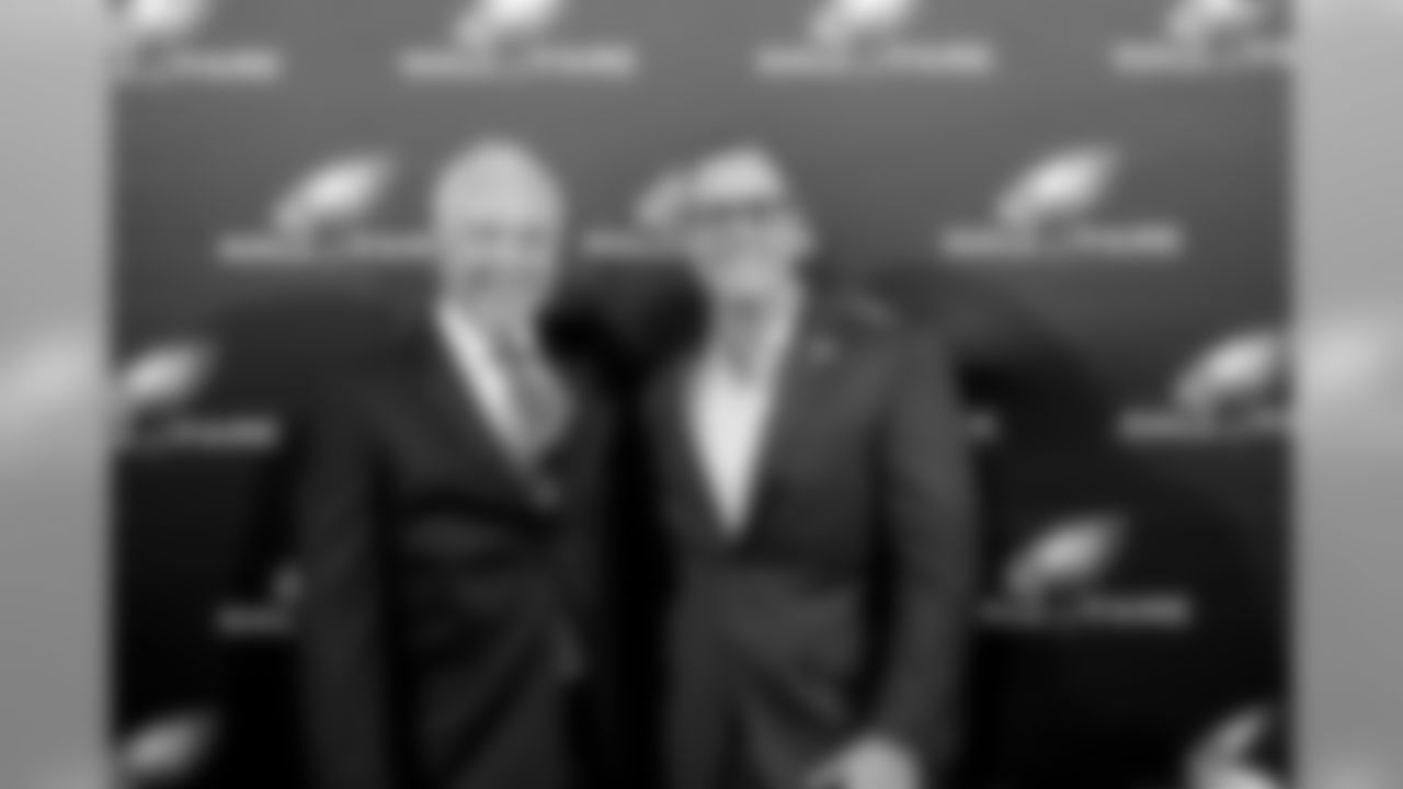 Chairman and CEO Jeffrey Lurie and Eagles Hall of Fame Inductee David Akers