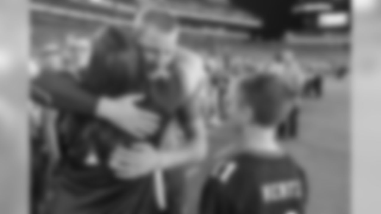 QB Carson Wentz meets with the family of Lukas Kusters before tonight's game #DutchDestroyer