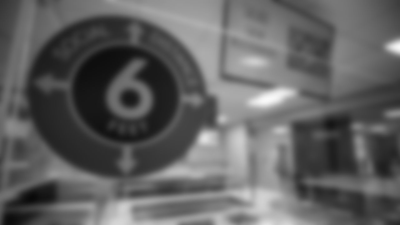 A look inside the cafeteria, where social distance is required