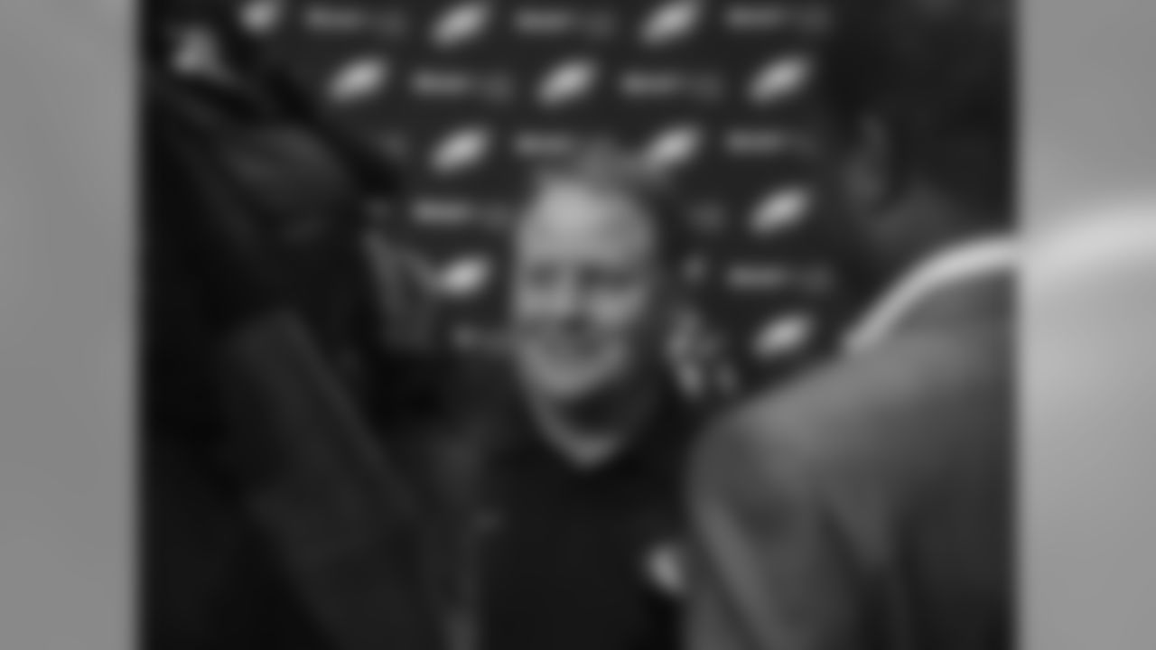 Head coach Chip Kelly did one-on-one interviews following his press conference