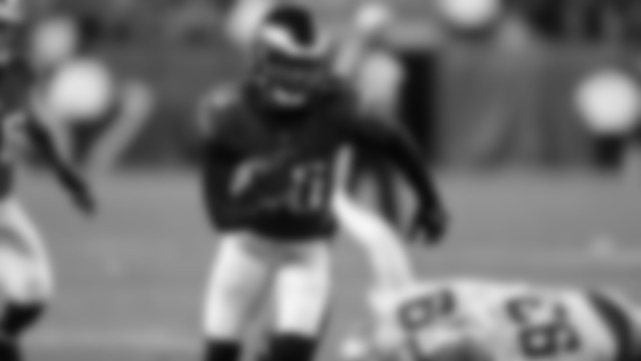 Quez Watkins scored his first TD of the season in the regular-season finale against the Cowboys. The big-play wideout had the team's longest play from scrimmage this season – a 91-yard catch.