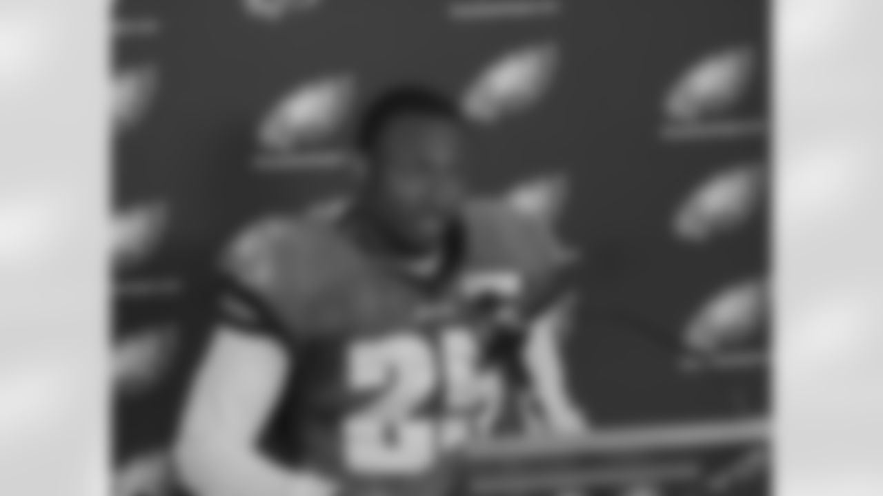 RB LeSean McCoy meets with the media