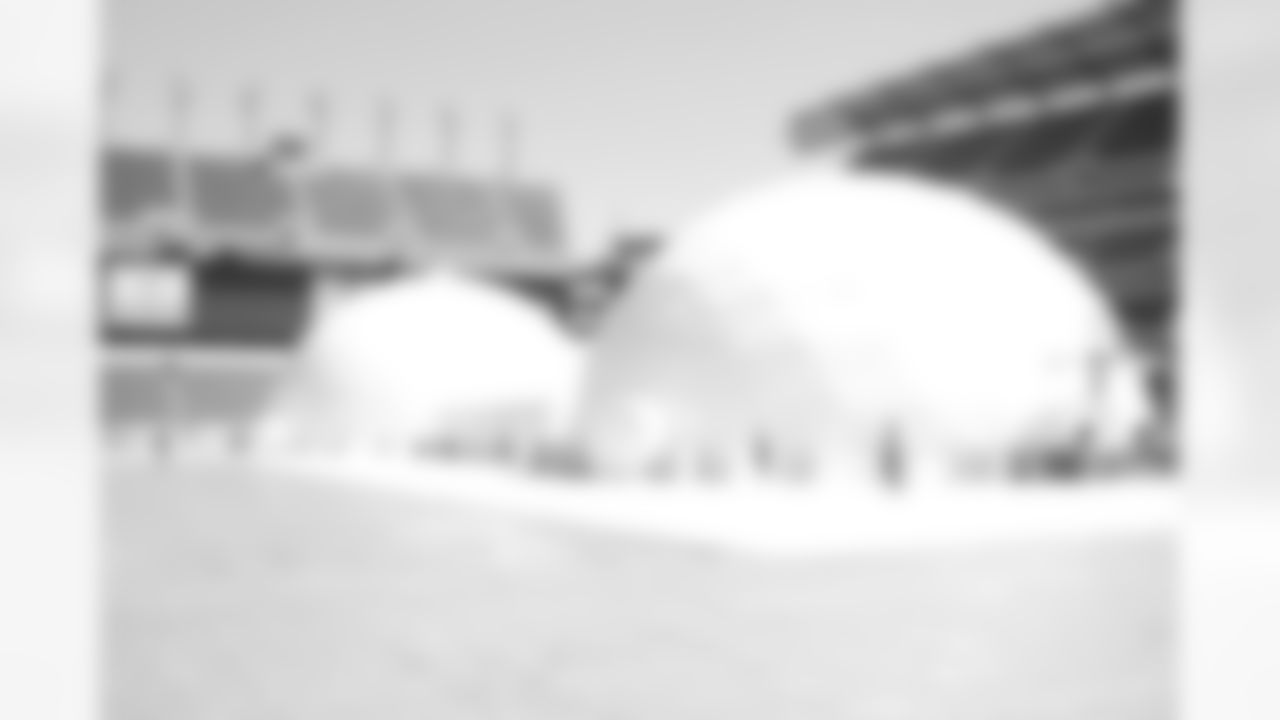 A look at the two giant domes down on field level. You'll have to come out to the stadium to catch the full experience