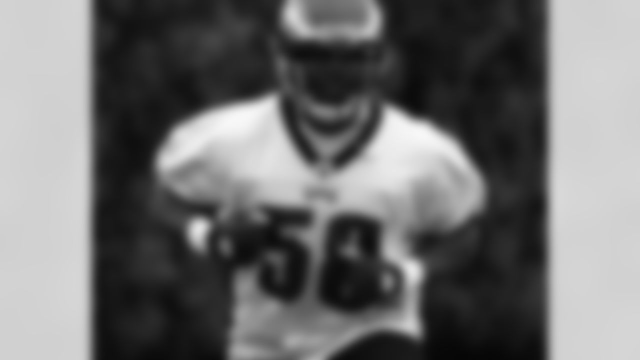 Having fun ... DE Trent Cole