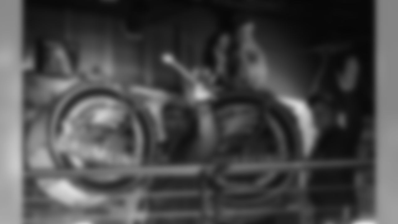 The Philadelphia Eagles Drumline pumped fans up at the rally