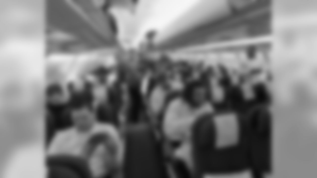 The players' section of the team plane