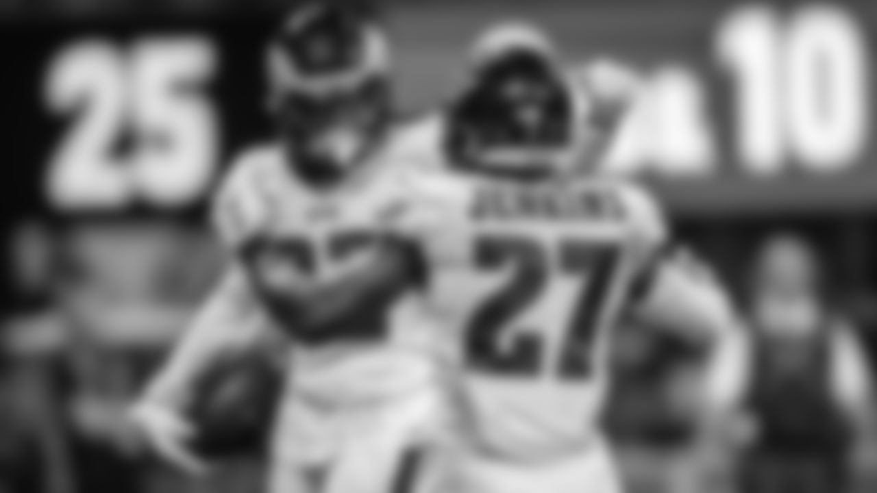 CB Sidney Jones celebrates an interception with S Malcolm Jenkins