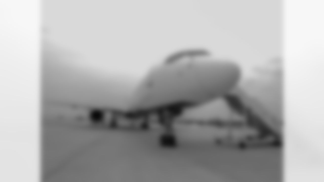 The Eagles charter plane before takeoff