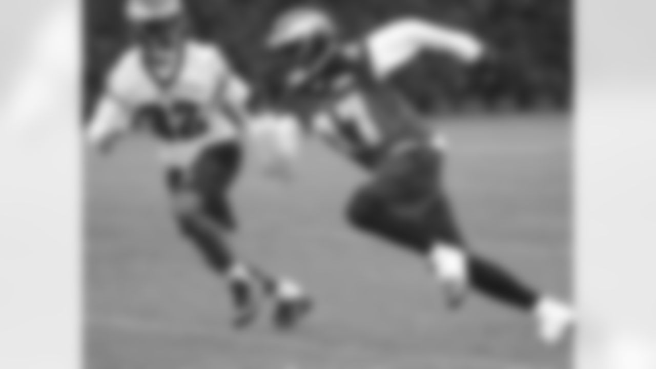 The Eagles first two picks go head to head: DB Eric Rowe covers WR Nelson Agholor
