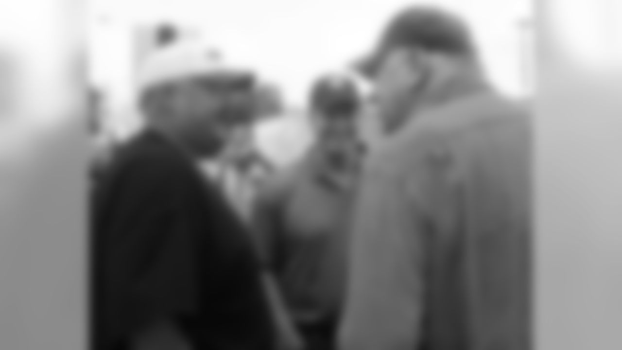 Head coach Andy Reid, NFL Commissioner Roger Goodell and John Madden