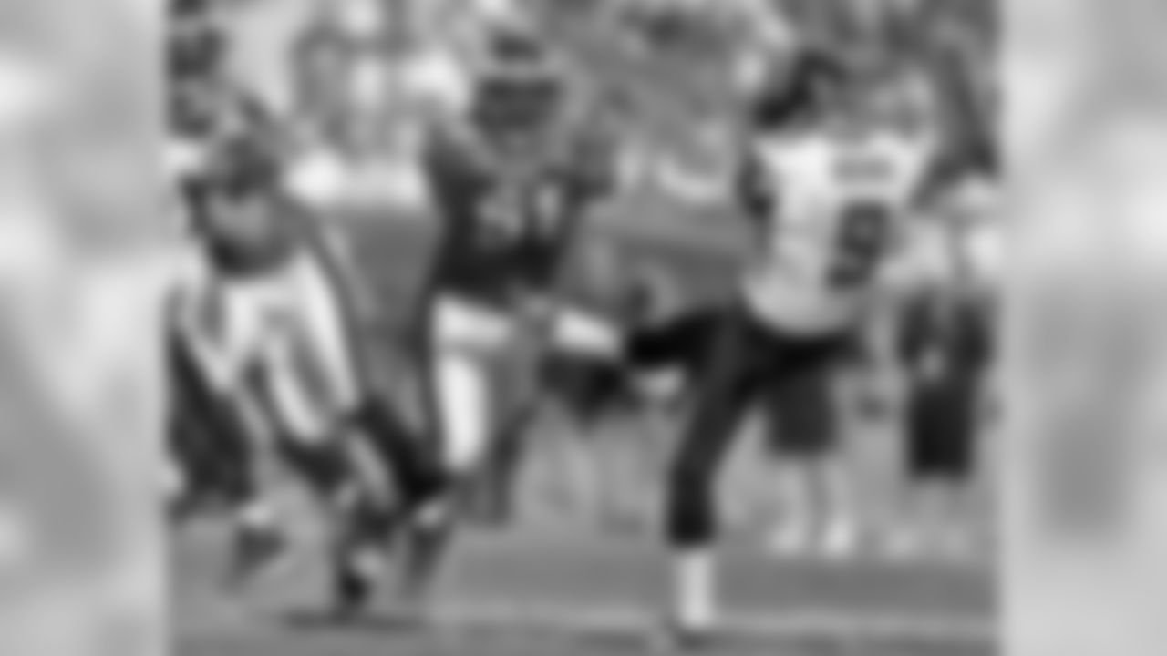 LB Akeem Jordan nearly blocked this Michael Koenen punt