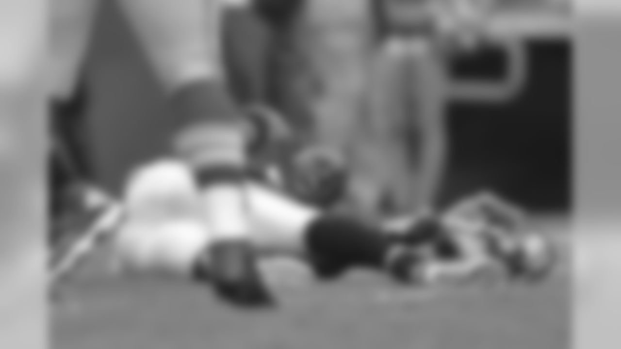 Eagles' RB LeSean McCoy is hurt after being tackled in the second quarter.