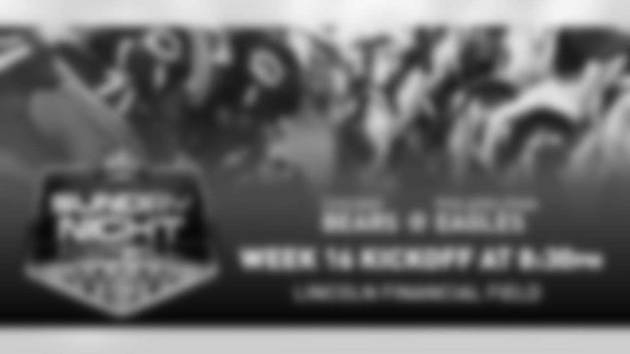 The Philadelphia Eagles host the Chicago Bears on Sunday night at Lincoln Financial Field.