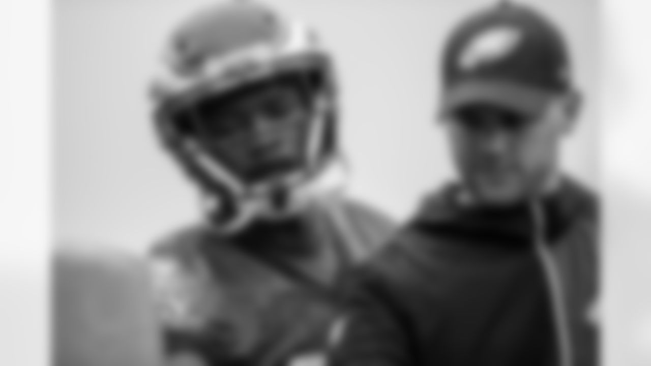 WR Nelson Agholor and offensive quality control/assistant quarterbacks coach Press Taylor