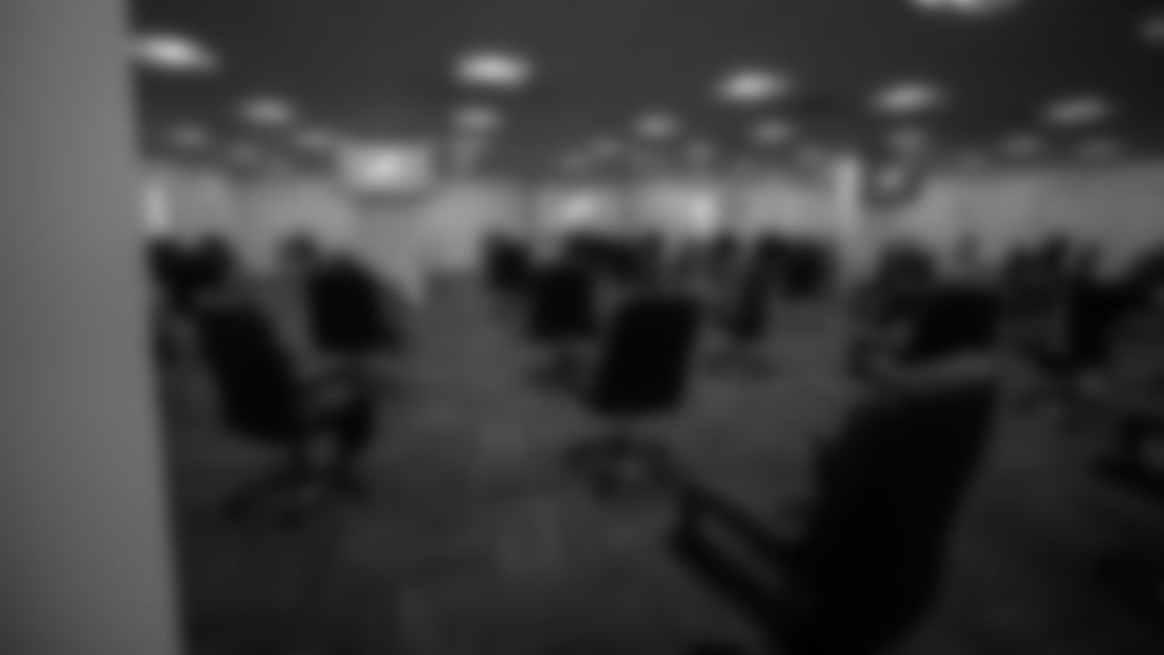 A socially-distanced meeting area