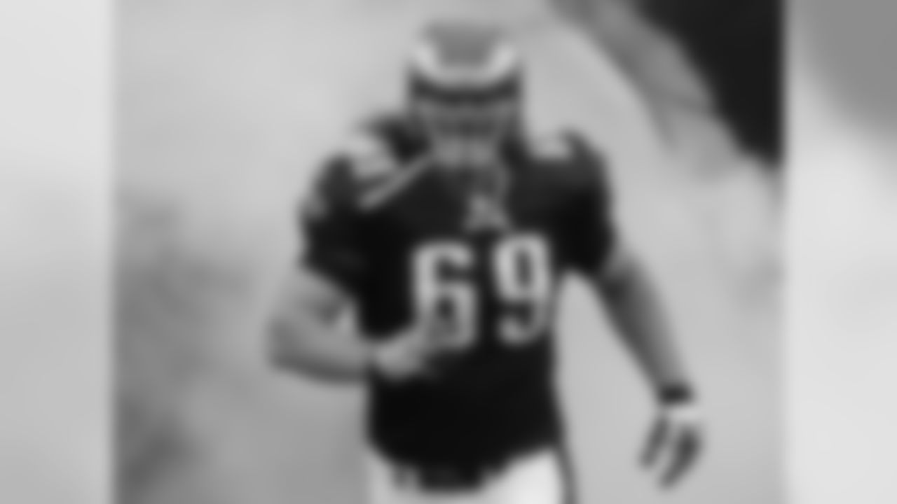 G Evan Mathis running out of the tunnel prior to the 2012 game against the Atlanta Falcons